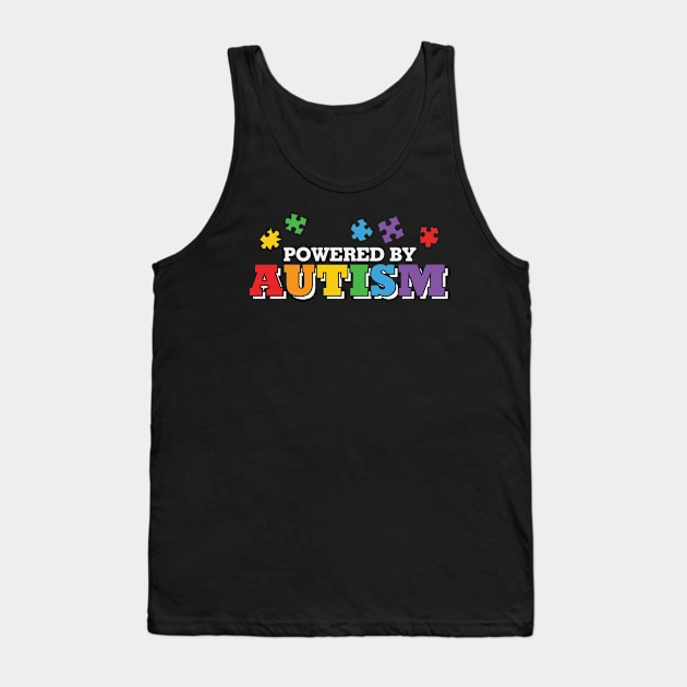 Autism Awareness - Powered by Autism Tank Top by Peter the T-Shirt Dude